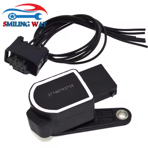 Headlight Height Level Sensor 37146853753 37146763735 & Connector Harness For BMW 1 3 5 X5 M3 E60 E8
