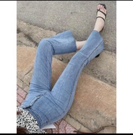[Mua 2 giảm 5%] Quần Jean Nữ ống loe cạp cao co giãn cao cấp Quần bò nữ ống loe đứng cạp suông Hottr
