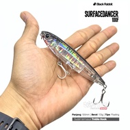 Surfacedancer 100F Pencil WTD Floating Lure Casting Bait Black Rabbit