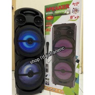 [BOOM BOX]READY STOCK 💥ZQS-8210 WIRELESS KARAOKE BLUETOOTH SPEAKER (20Wx2) 8"x2
