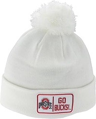 ZHATS NCAA Officially Licensed Pom Beanie Patch Defer White