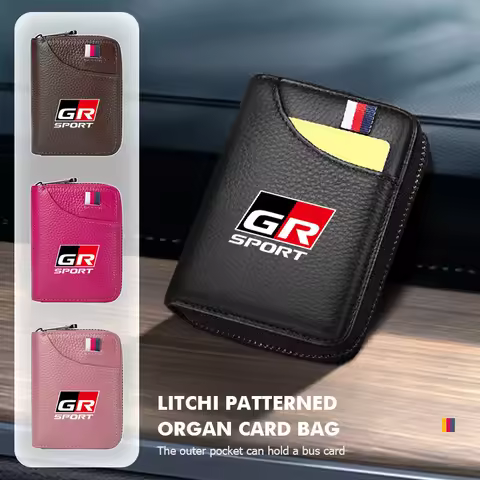 Car Logo Card Holder Coin Wallet ID Card Driver License Organizer Holder For Toyota RAV4 Camry Avalo