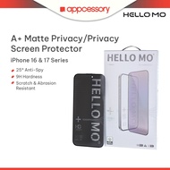 Hello Mo iPhone 17 & 16 Series A+ HD Matte Privacy / Privacy Screen Protector