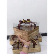 (B268) Bamboo Basket 15cm - 22cm - 30cm High Mica - Dowry Container - Snack Container - Multipurpose