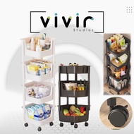 VIVIR Kitchen Corner Trolley Multifunctional Seasoning Storage Kitchen Rack Trolley Home Floor Trolley