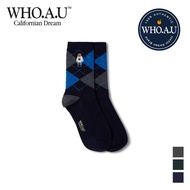 [WHO.A.U] Steve Embroidery Argyle Socks | WHAYD4902A