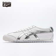 2023 Onitsuka Tiger Shoes MEXICO 66 Unisex Silver Leather Sneakers for Men Women Ladies Casual Sports Running Jogging School Shoe Gold