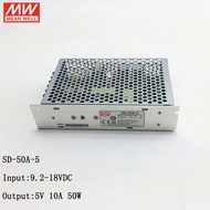 MEAN WELL SD-50A-5 9.2~18V DC to 5V DC 50W DC-DC Converter Enclosed Switching Power Supply 12V to 5V