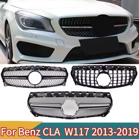 For Diamond Middle Front Grille Bumper Grill Access for Mercedes Benz CLA 2013-2019 W117 C117 250 22