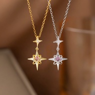 Clavicle Chain Steel Titanium Star Necklace Cross Design Star Necklace