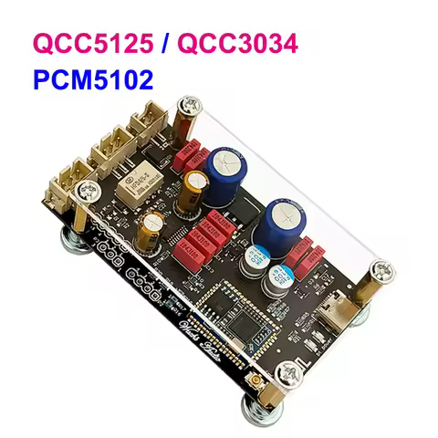 Bluetooth 5.1 Receiver QCC5125 QCC3034 LDAC APTX-HD Wireless Adapter USB PCM5102 DAC Audio Decoder B