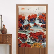 Chinese Landscape Door Curtain Home Bedroom Toilet Kitchen Half Curtain Japanese Curtain Noren Entrance Feng Shui Door Curtain