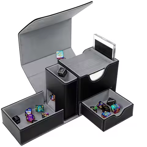 Portable Foldable Dice Roller Tower Special Design Convenient Dice Tray PU Leather Dice Tower for RP