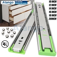 (PER PAIR) Hydraulic Drawer Guide Heavy Duty Soft Closing / PUSH OPEN Drawer Slider Bearing Rail