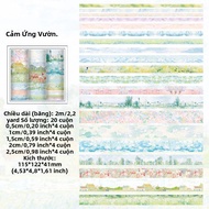 Vintage Tranh Vườn Washi Băng Bộ 20 Cuộn Dài 2M Đắp Mặt Nạ Băng Cho Thêu Sò Viết Nhật Ký Người Lập K
