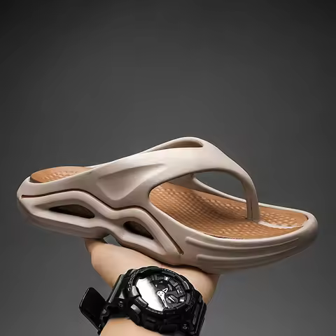 New 2025 Men's Beach Flip-Flops Soft EVA Massage Slippers Comfortable Summer Outdoor Sport Shoes Hig