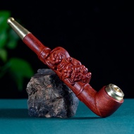 ❏﹊ Small-leaf red sandalwood rosewood green golden nanmu carved cigarette holder double-filter men's practical holder