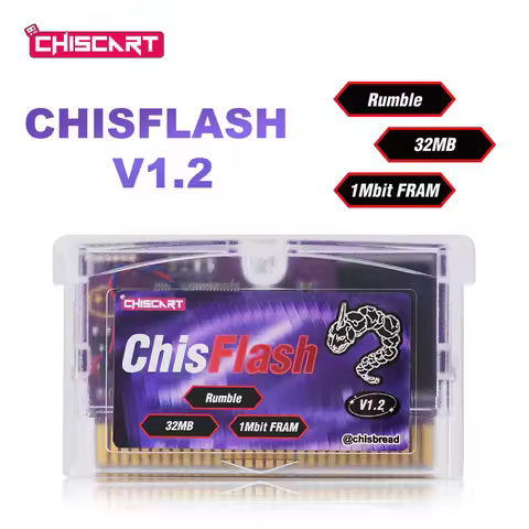 Chiscart ChisFlash V1.2 Rumble Rewritable GBA Flash Cart Compatible GBA, GBA SP, GB Micro, DS, DS Li