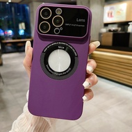 แรงดึงดูดของแม่เหล็ก หน้าต่างขนาดใหญ่ เคสแม่เหล็ก ใช้สำหรับ iPhone 13 14 Pro Max Plus Magnetic Case เคส เคสไอโฟน ไอโฟน เคสซิลิโคนแบบอ่อน ซิลิโคน เคส เคส