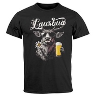 Men'S T-Shirt Costume Shirt Hisch Beer Glass Alps Edelweiss Lettering Lausbub