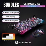 GravaStar Mercury V75 Pro 75% Hall Effect Magnetic Switch Gaming Keyboard + Mercury X Pro 8KHz Wirel