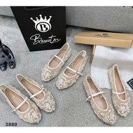 Qc lace flower bow flat buppe shoes