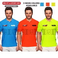 Neon Color Dry Fit Aprilia AF1 Racing Microfiber Polo T Shirt Kolar Baju Sulam MotoGP Casual Motorcy