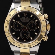 勞力士迪通拿 116523/K605214 YG×SS 黑色錶盤男士手錶