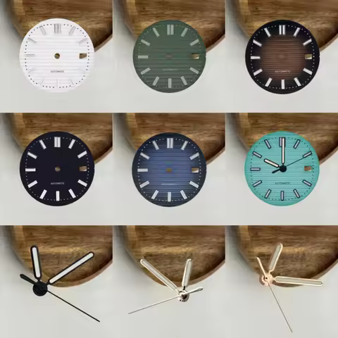 White Watch Hands 30.5MM Watch Dial Green Luminous Pointer Watch Accessories for PP NH36/35/70/38 Au