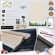 [HOMEBLIND] Themal Roller Blinds 100% Blackout Height 6 Feet(183cm) / Sunsceen Solar Blinds / Bidai 