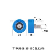 Outer Diameter 30 35 40 45 Rubberized Bearing 626 608 Polyurethane PU Roller Shaft M6M8M10 Screw