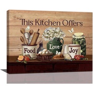 1 Piece Poster Kitchen Wall Art Farmhouse Rustic Kitchen Pictures Wall Decor Canvas Print Painting M