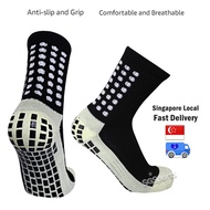 Anti-slip Soccer Socks ▷ Short Football Grip Sock with Anti Skid Spot Thick Cotton Bottom Calf High Tube Compression Futsal Socks Outdoor Indoor Sports Athletic Foot ball Running Cycling Team Training Free Size for Youths Adults