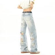 Original Clothes Room · Atelier🔥Super All-Match🏖️American Retro Washed Ripped Straight Jeans Men Sum