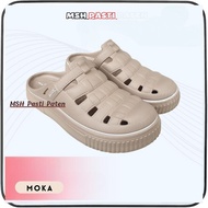 MSH NB-009SIZE 36-41 Tinggi 4 Cm Sendal Loafer Wanita Bahan Eva Ringan Tahan Air Anti Slip