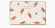 Kate Spade Staci Watermelon Party Medium Compact Bifold Wallet, Cream Multi