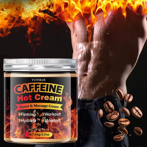 YUITIKUE Caffeine Hot Cream 60g - Thermogenic Sweat & Massage Cream, Tightens & Moisturizes for Work