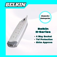 Belkin 4 Way Portable Socket [White] H-Series With Tel Protection [2M] F9H410SA2M