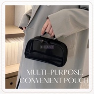 Mesh Nylon Side Zip Transparent Pouch Bag Organizer Storage Makeup Travel