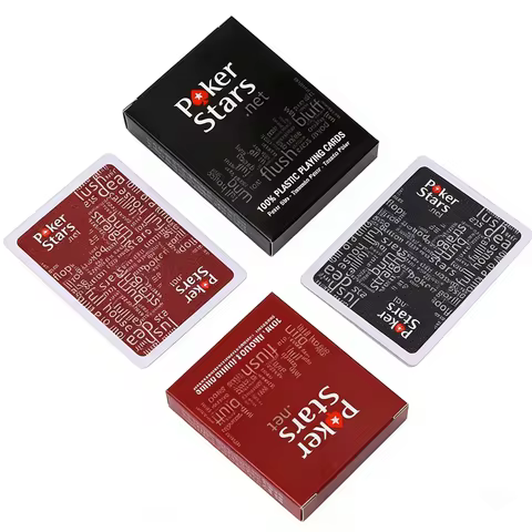 Premium Professional Poker Card Family Games Plastic Waterproof Scrub Playing Cards Red Black Decks 
