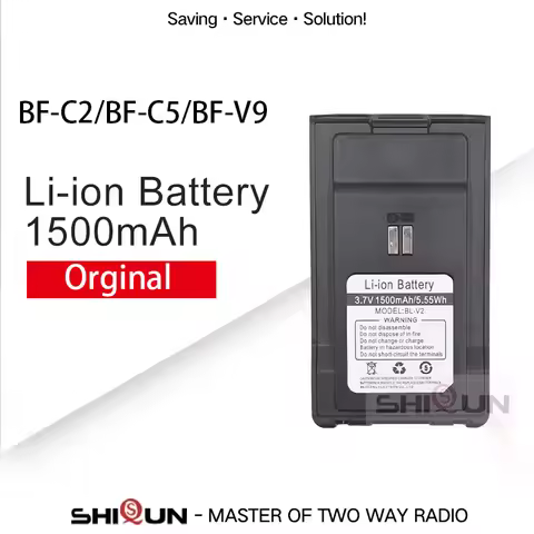 Original BL-V2 Battery for BF-C2 Walkie Talkie 1500mAh Li-ion battery Compatible with BF-V9 Two Way 