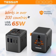 TESSAN Universal Travel Adapter Extra 2 Prong AC Outlet Smaller International Plug Adaptor & USB C P
