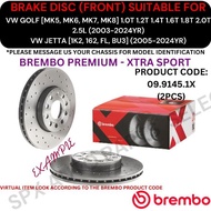 BREMBO GENUINE DISC ROTOR (FRONT) FOR VW GOLF [MK5, MK6, MK7, MK8] '03-24YR / JETTA [1K2, 162, FL, B