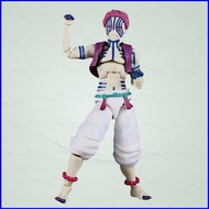 SQ4 Demon Slayer: Kimetsu no Yaiba Akaza Anime Merch Interchangeable Face Action Figure Ornament QS4