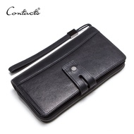 ติดต่อของ Crazy Horse หนังผู้ชายกระเป๋าสตางค์ยาวซองใส่บัตรสำหรับผู้ชาย cowhide กระเป๋าสตางค์ชาย cart