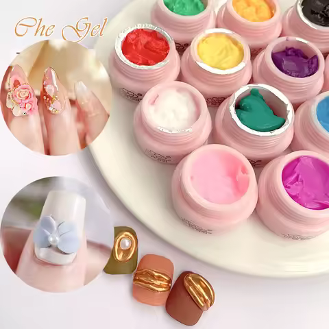 12 Colors Sculpture Nail Gel 3D Carved Mud Plasticine UV Gel Varnish Creative DIY Nail Art Painting 