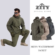 ZITY Men's Hiking Windproof Soft Shell Waterproof Jacket Tactical Design Ideal for Outdoor Adventure