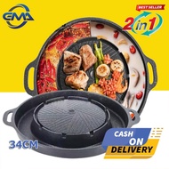Steamboat BBQ Plate Korean 2in1 / Grill Pan Korea Barbecue Steamboat Shabu Hot Pot Grill Pan