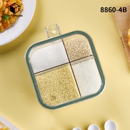 CHL House Transparent kitchen spice box 4-compartment spice box 4-compartment spice box/ multi-purpo