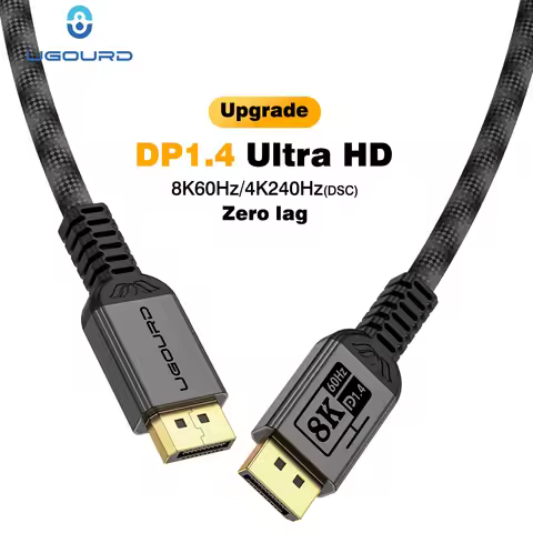 UGOURD Upgrade DisplayPort 1.4 Cable 8K60Hz DSC 4K240Hz（DSC） 2K240Hz Nylon Braided 8K DP Cord HDR G-